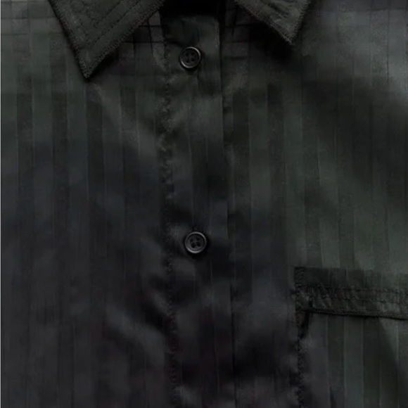 Zara OVERSIZED STRIPED ORGANZA SHIRT. Black. Size XS-S. New with Tags. - Picture 7 of 9